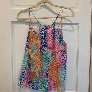Lilly PulitZer Feather Print Silk Tank